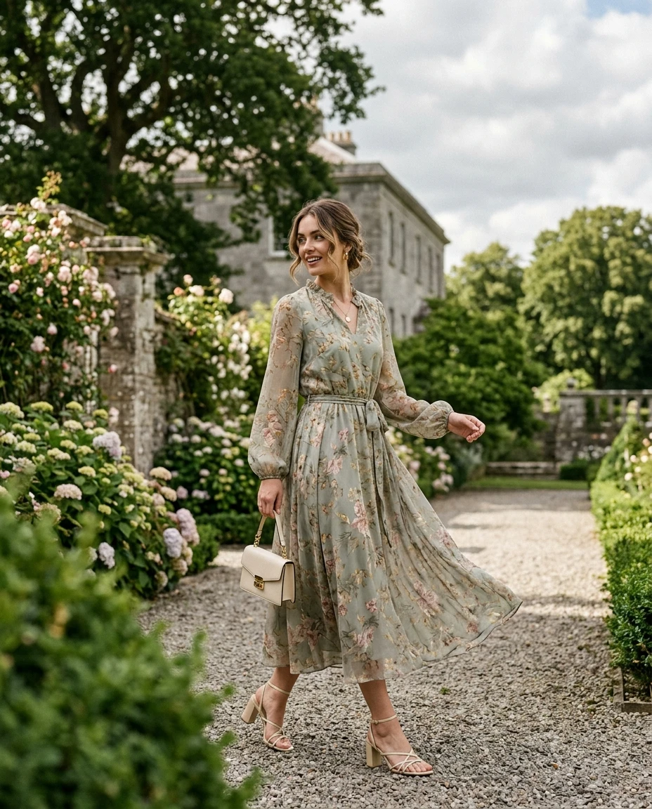 Gemma Deeks Style Guide: Semi Formal wedding guest dress in Ireland Summer 2026