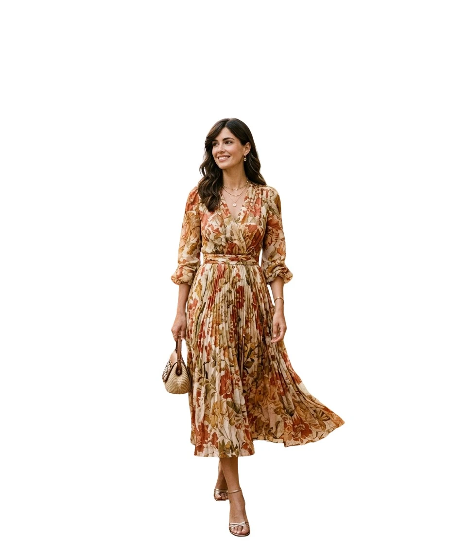 Gemma Deeks Style Guide: Semi Formal wedding guest dress in Spain Summer 2026