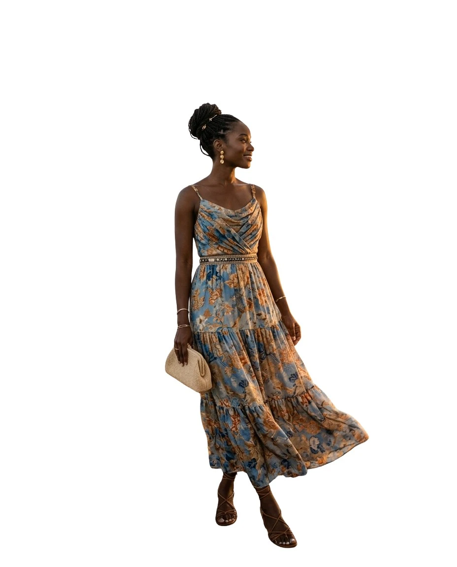 Gemma Deeks Style Guide: Semi Formal wedding guest dress in Zanzibar Summer 2026