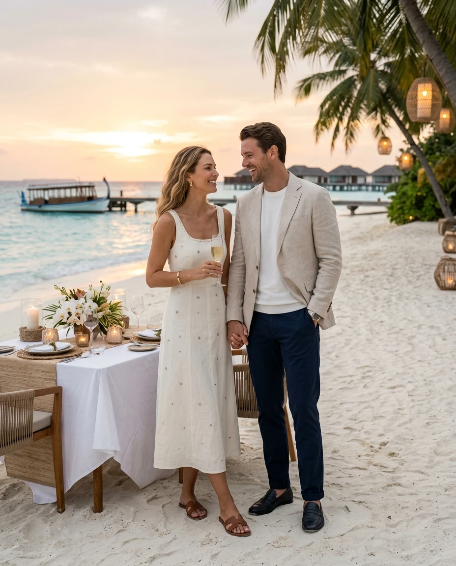Gemma Deeks Style Guide: Smart Casual Anniversary in Maldives Summer 2026