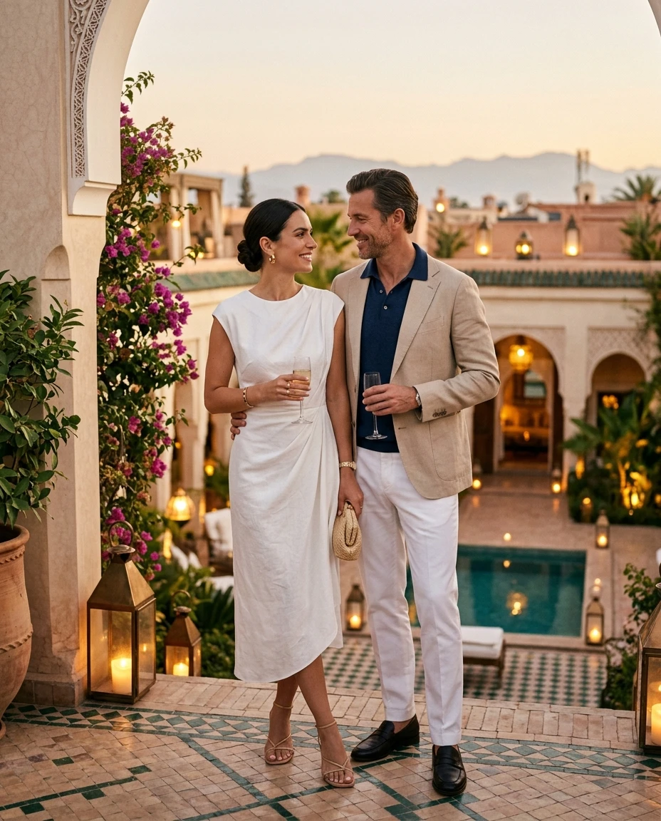 Gemma Deeks Style Guide: Smart Casual Anniversary in Marrakech Summer 2026