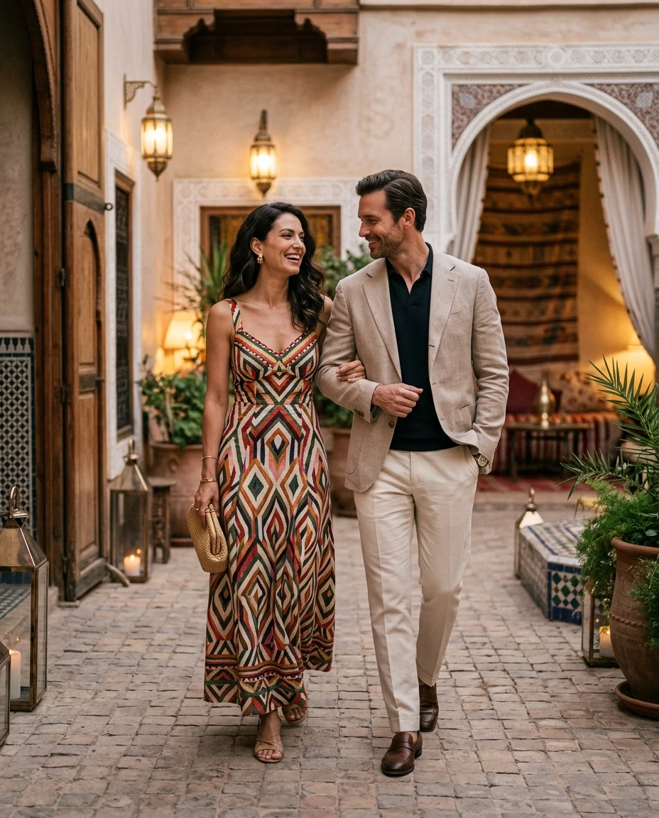 Gemma Deeks Style Guide: Smart Casual Anniversary in Moroco Summer 2026