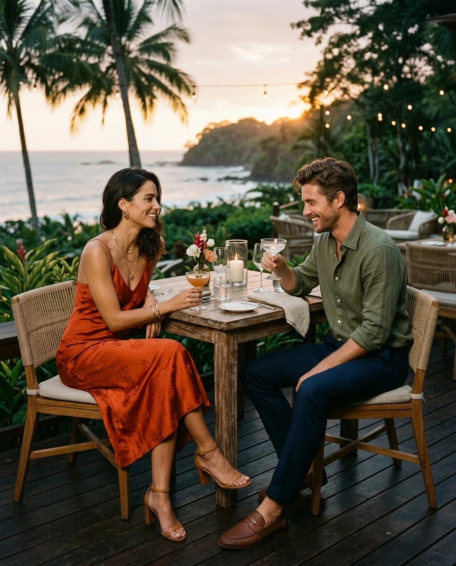 Gemma Deeks Style Guide: Smart Casual Date night in Costa Rica Summer 2026