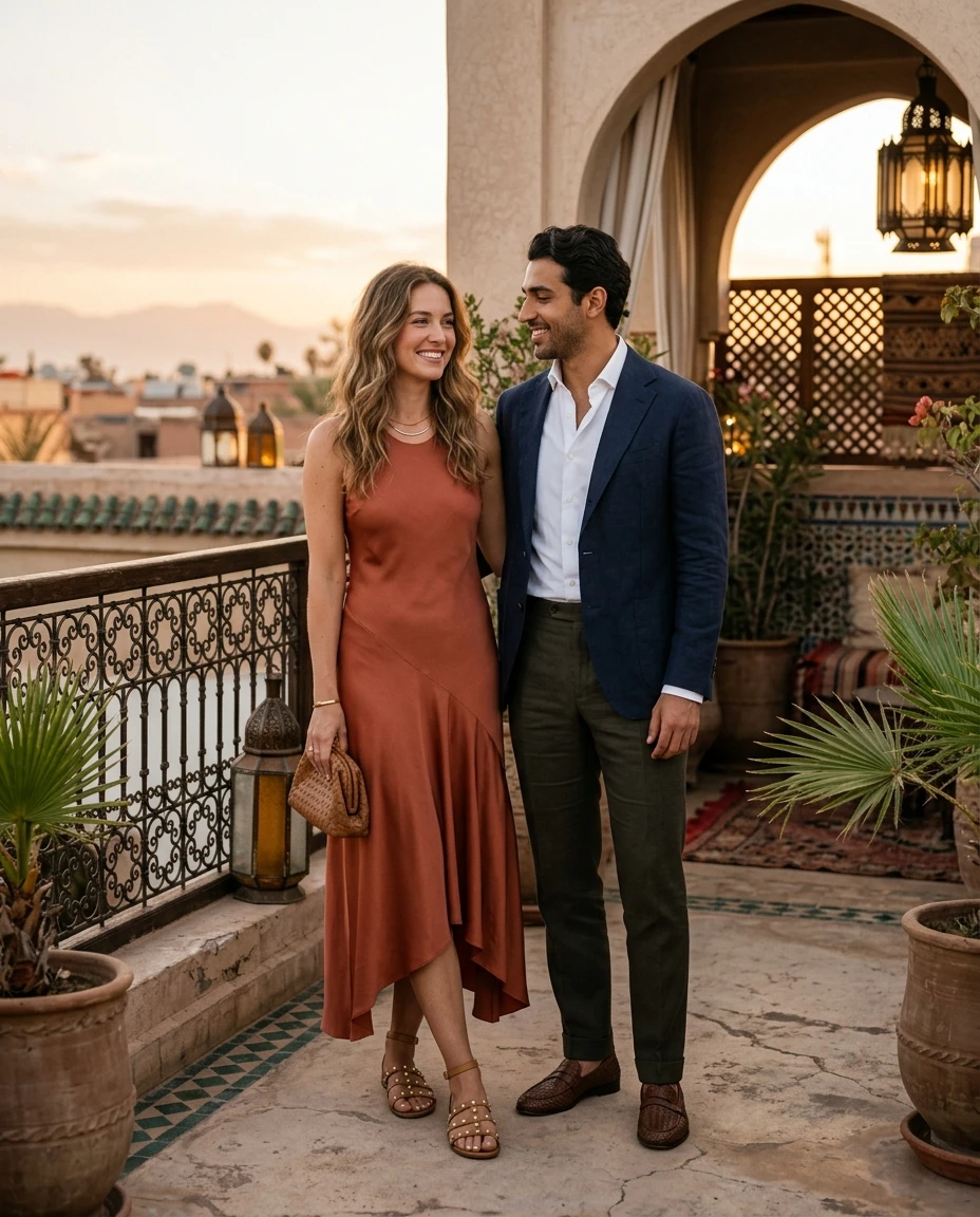 Gemma Deeks Style Guide: Smart Casual Date night in Moroco Summer 2026