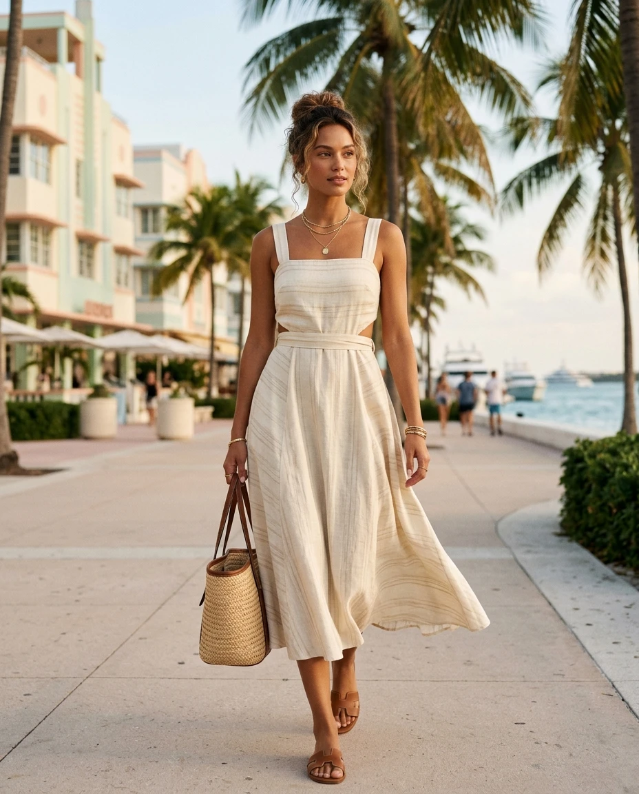 Gemma Deeks Style Guide: Smart Casual Designer Summer Dresses in Miami Summer 2026
