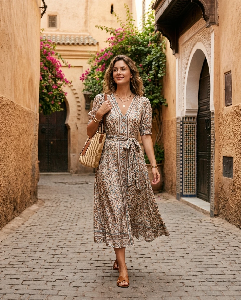 Gemma Deeks Style Guide: Smart Casual Designer Summer Dresses in Moroco Summer 2026