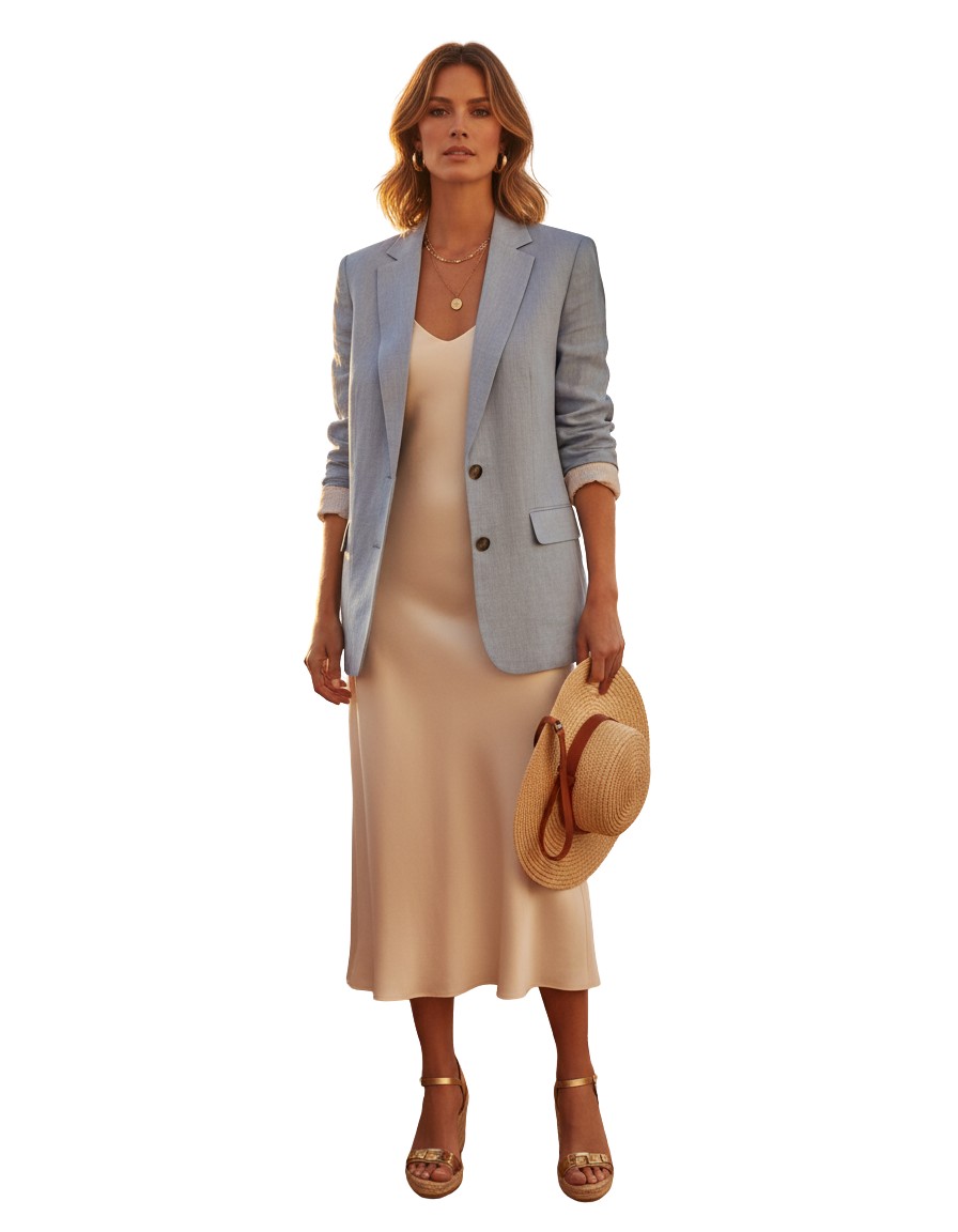 Gemma Deeks Style Guide: Smart Casual dinner outfit in Ibiza Summer 2026