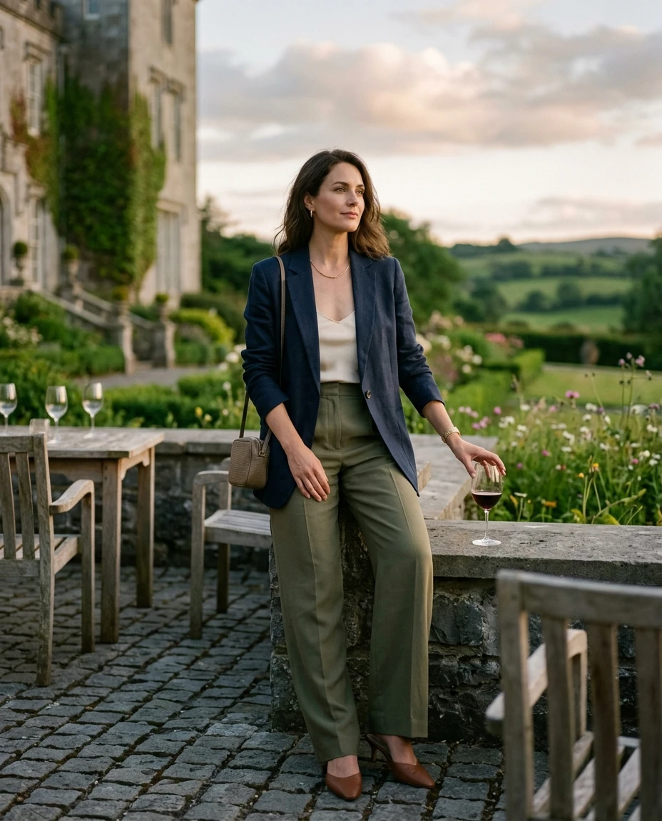 Gemma Deeks Style Guide: Smart Casual dinner outfit in Ireland Summer 2026