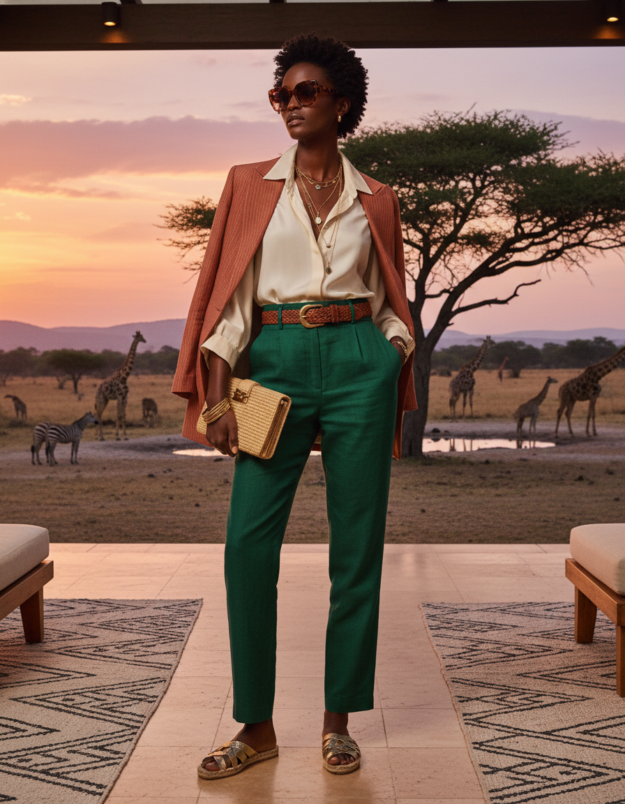 Gemma Deeks Style Guide: Smart Casual dinner outfit in Kenya Summer 2026