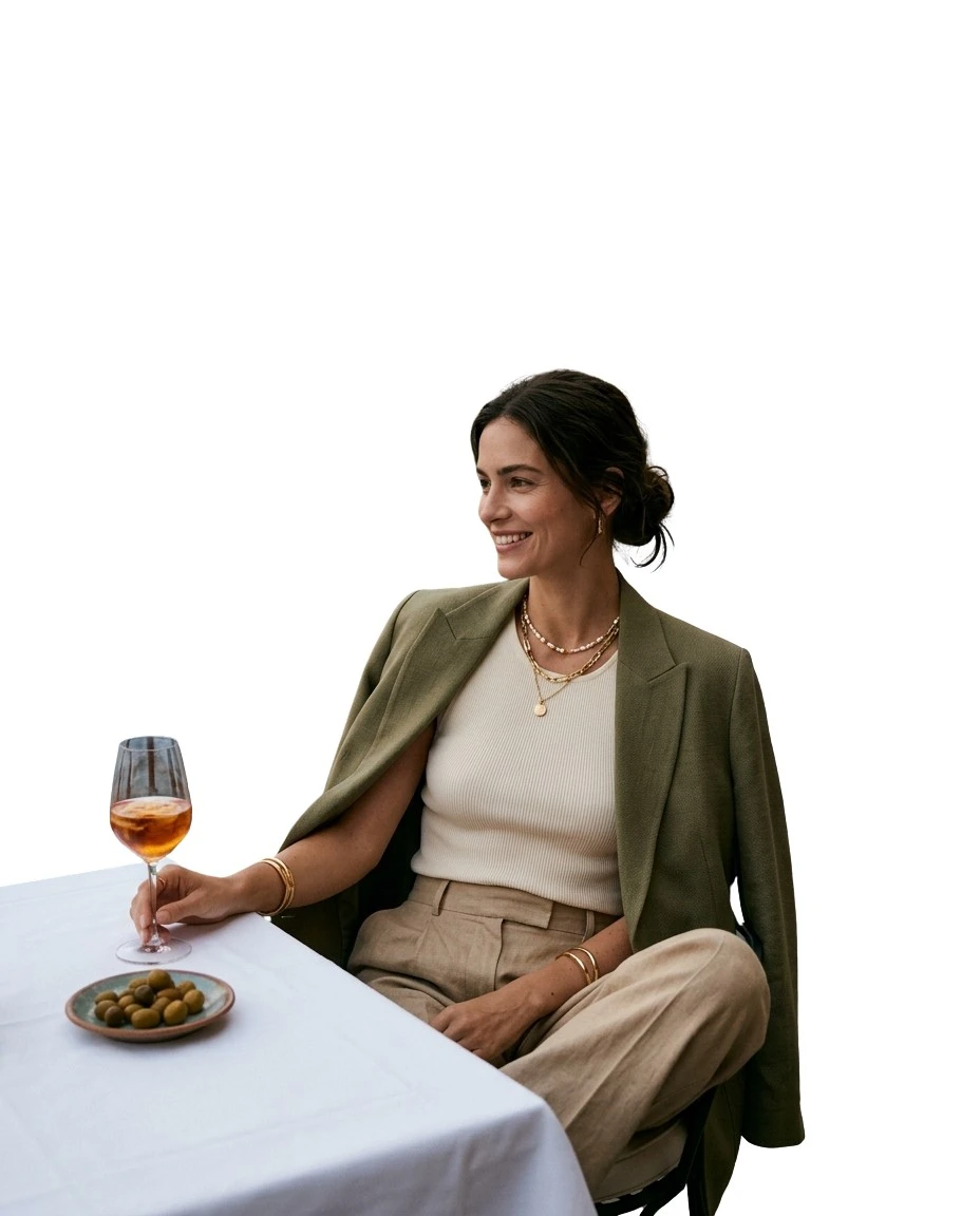 Gemma Deeks Style Guide: Smart Casual dinner outfit in Lake Como Summer 2026
