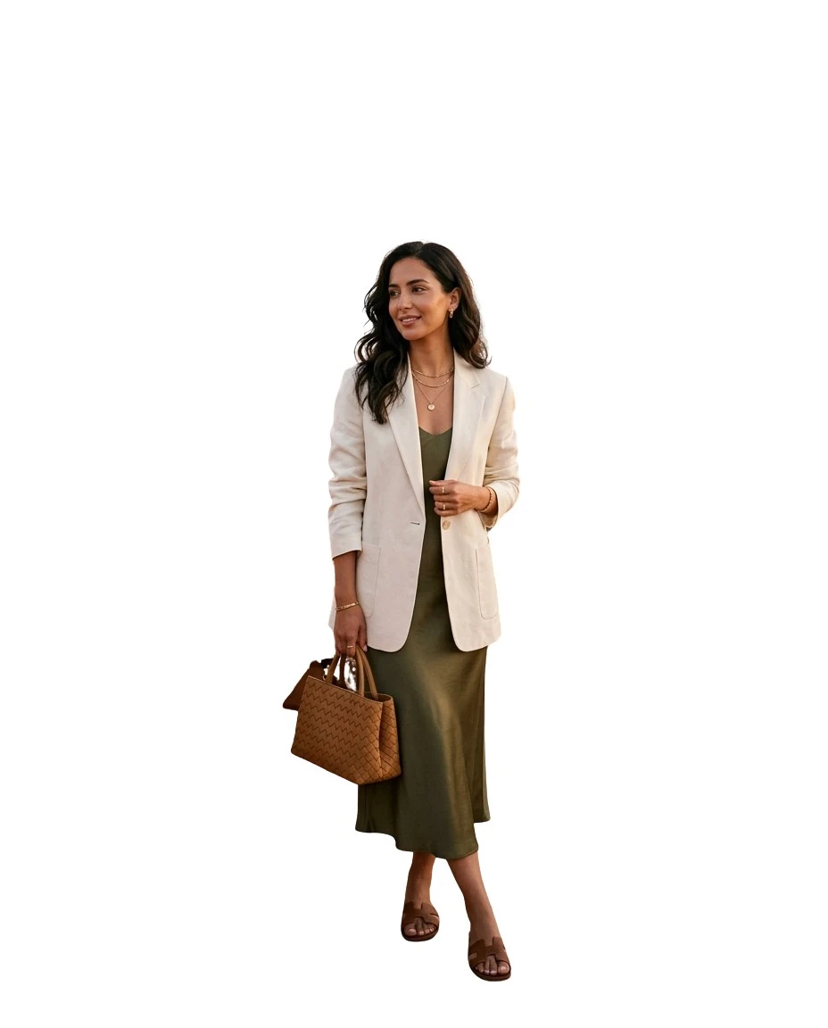 Gemma Deeks Style Guide: Smart Casual dinner outfit in Marrakech Summer 2026