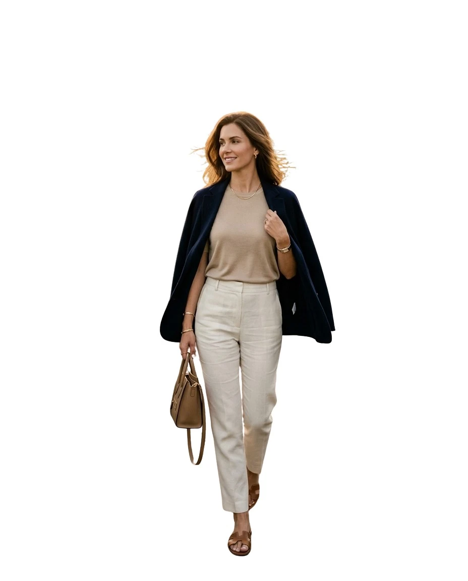 Gemma Deeks Style Guide: Smart Casual dinner outfit in Napa Valley Summer 2026