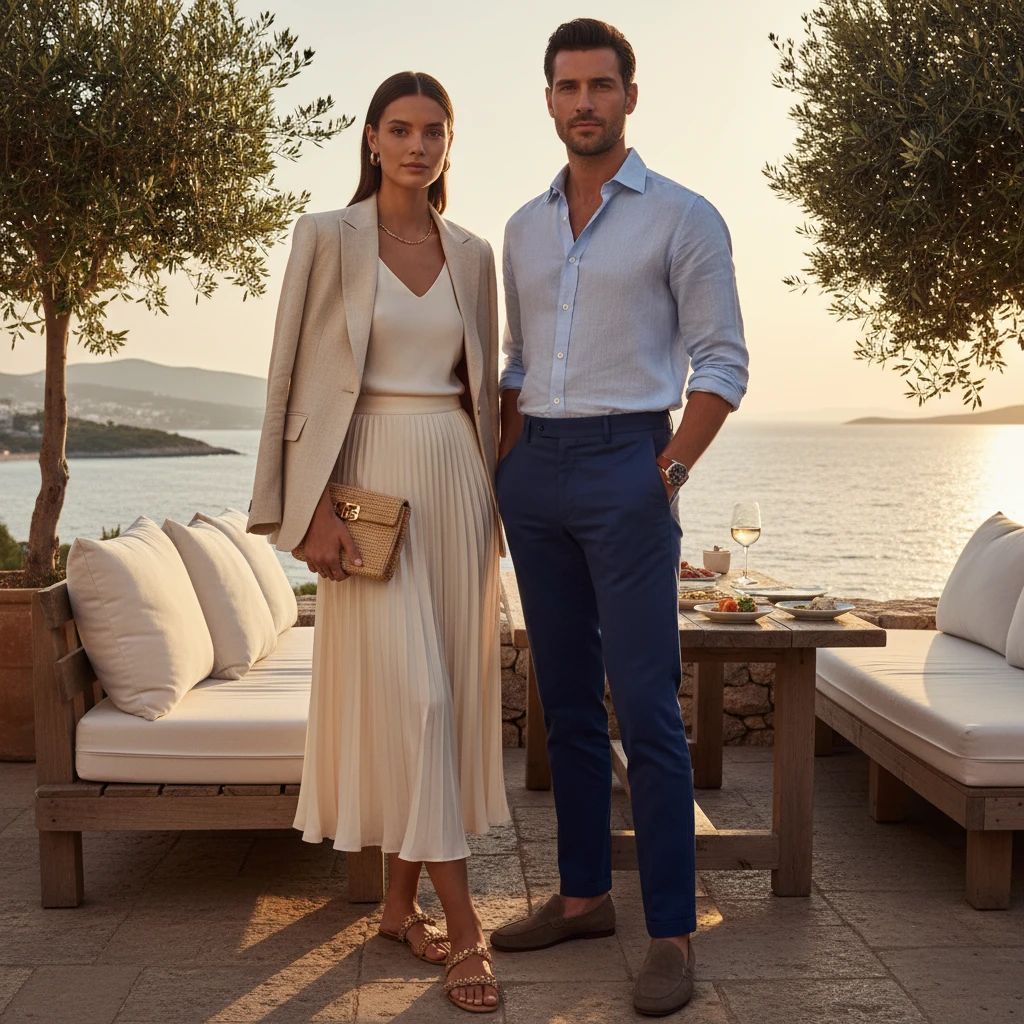 Gemma Deeks Style Guide: Smart Casual dinner outfit in Turkey Summer 2026