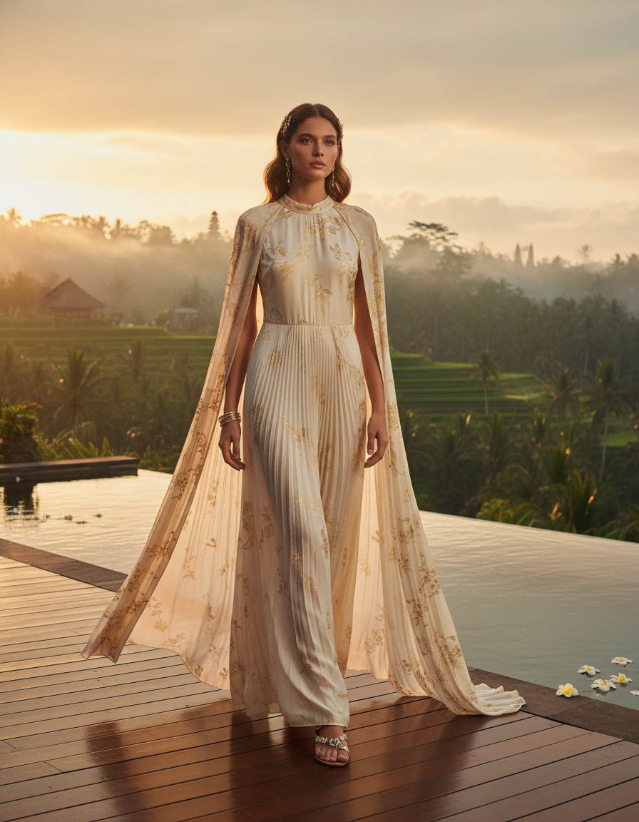 Gemma Deeks Style Guide: Smart Casual gala gown in Bali Summer 2026