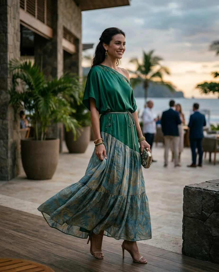 Gemma Deeks Style Guide: Smart Casual gala gown in Costa Rica Summer 2026