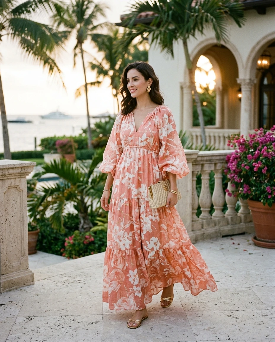 Gemma Deeks Style Guide: Smart Casual gala gown in Florida Summer 2026