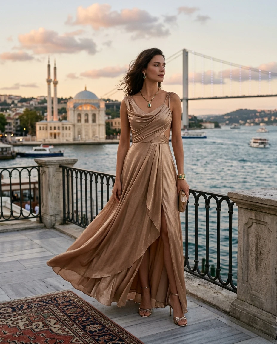 Gemma Deeks Style Guide: Smart Casual gala gown in Istanbul Summer 2026