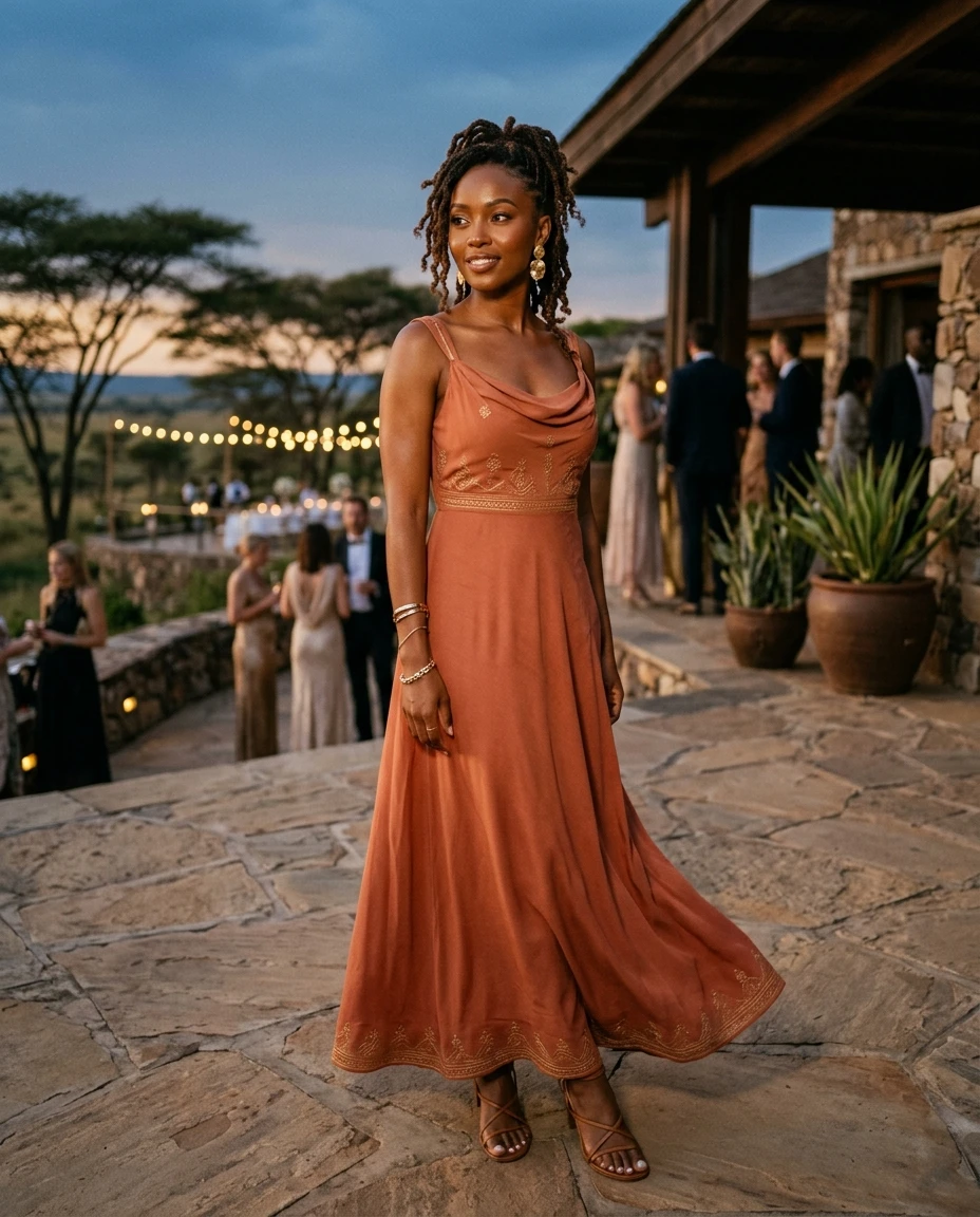 Gemma Deeks Style Guide: Smart Casual gala gown in Kenya Summer 2026