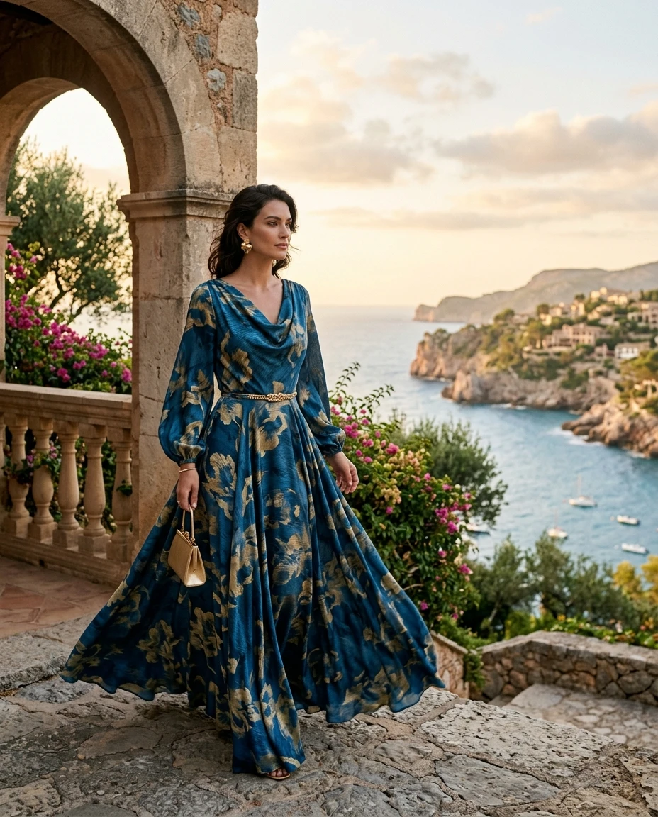 Gemma Deeks Style Guide: Smart Casual gala gown in Majorca Summer 2026