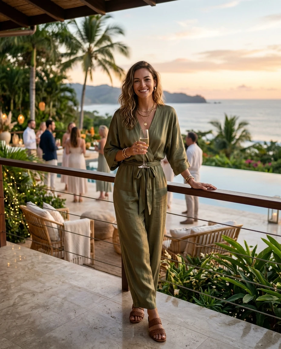 Gemma Deeks Style Guide: Smart Casual Holiday parties in Costa Rica Summer 2026