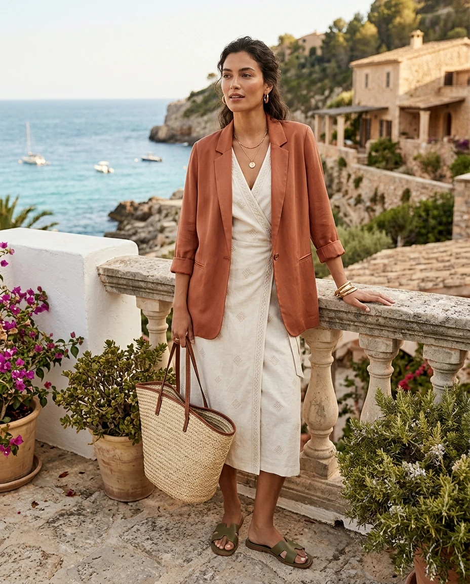 Gemma Deeks Style Guide: Smart Casual Holiday parties in Majorca Summer 2026