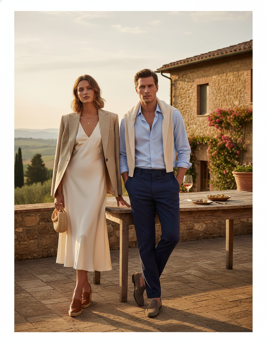 Gemma Deeks Style Guide: Smart Casual Holiday parties in Tuscany Summer 2026