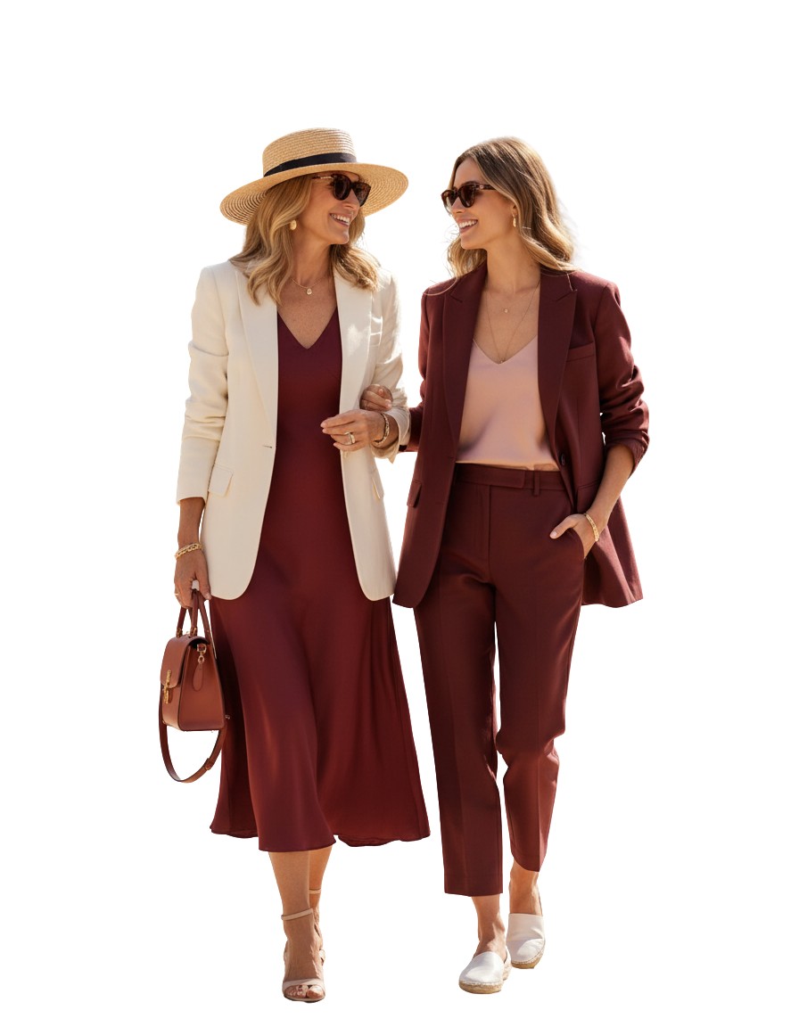 Gemma Deeks Style Guide: Smart Casual Mother’s Day in Burgundy Summer 2026