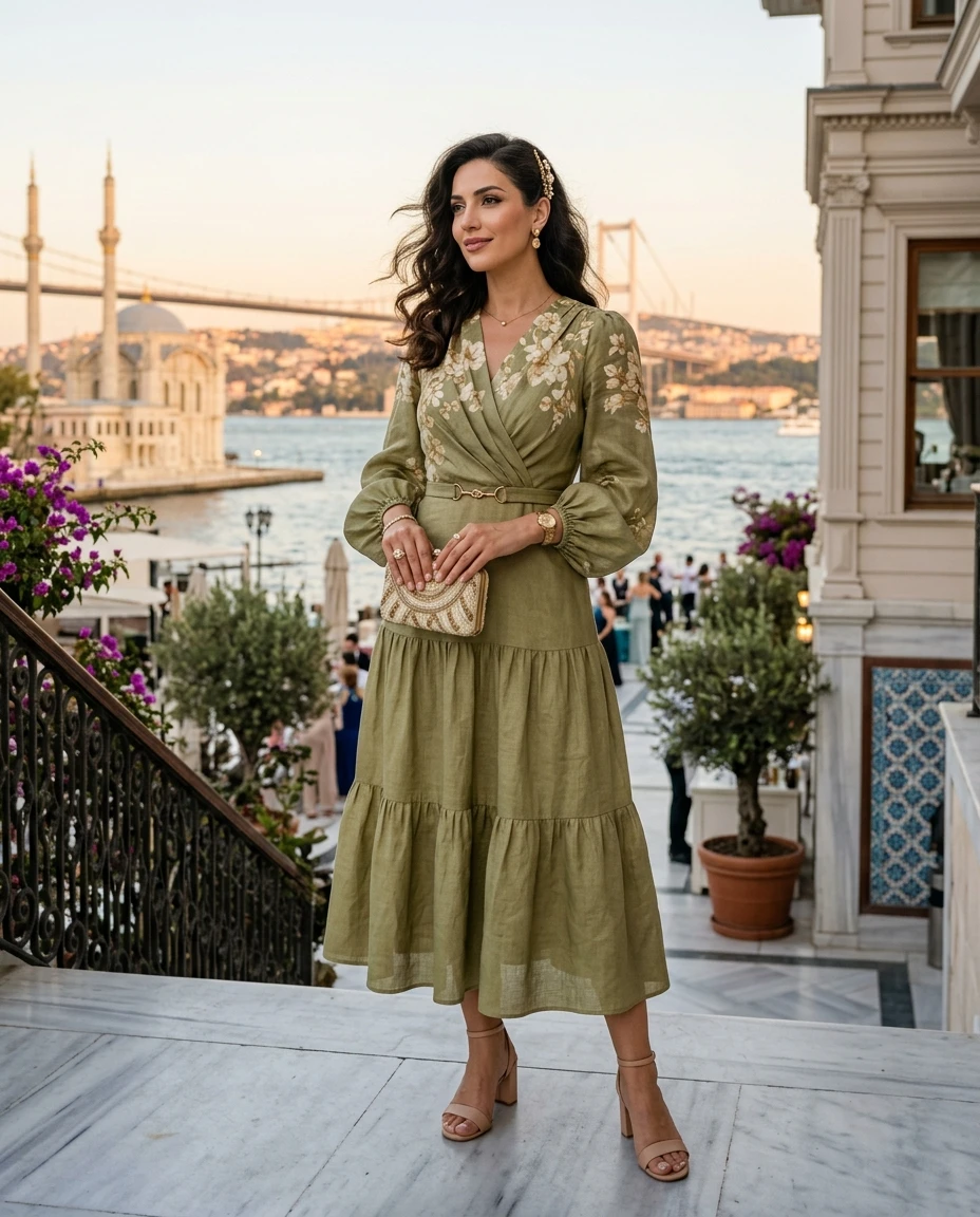 Gemma Deeks Style Guide: Smart Casual wedding guest dress in Istanbul Summer 2026