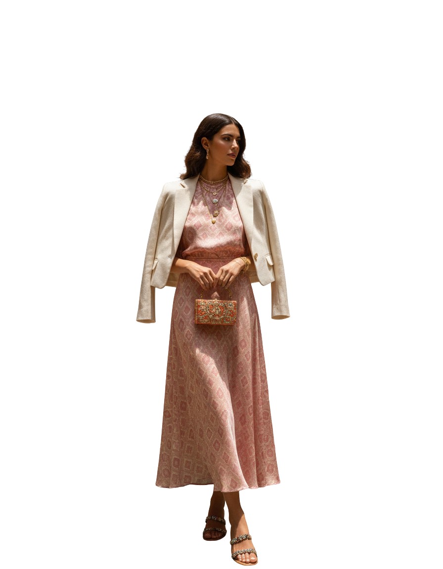 Gemma Deeks Style Guide: Smart Casual wedding guest dress in Marrakech Summer 2026