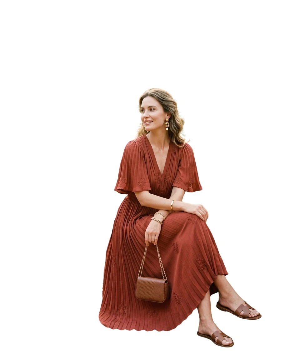Gemma Deeks Style Guide: Smart Casual wedding guest dress in Moroco Summer 2026