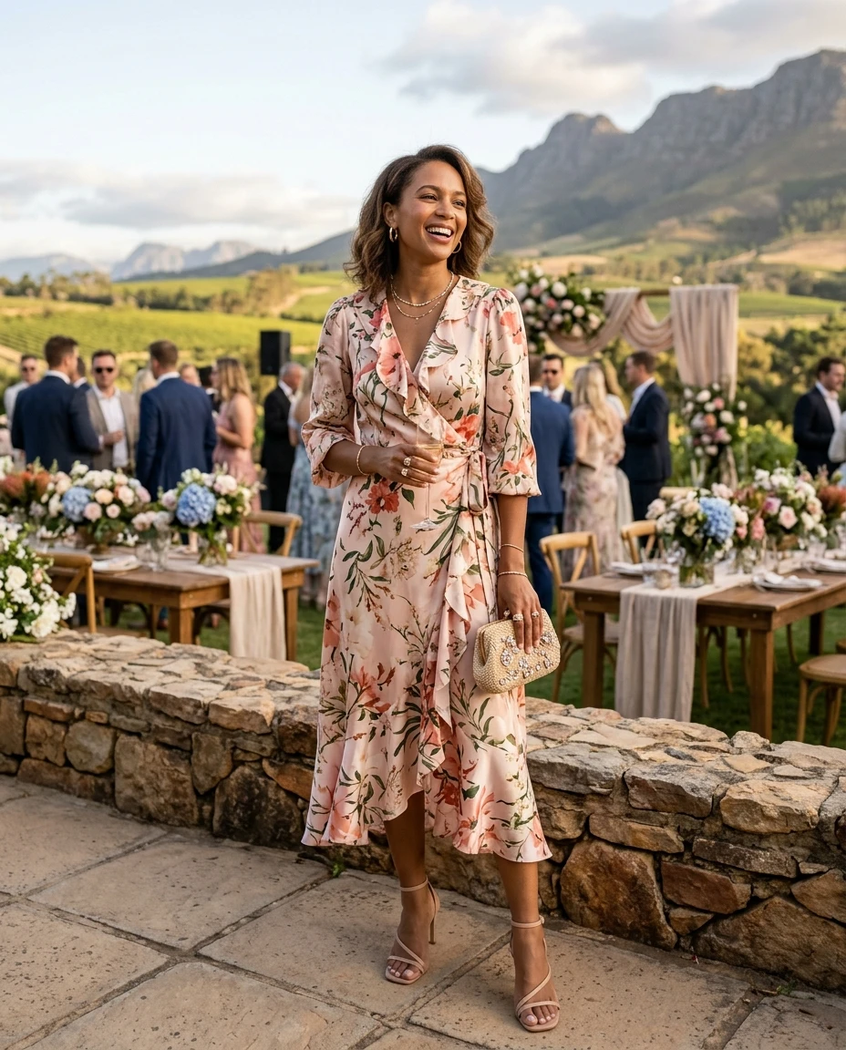 Gemma Deeks Style Guide: Smart Casual wedding guest dress in South Africa Summer 2026