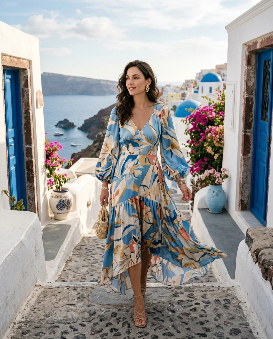 Gemma Deeks Style Guide: Stunning Wedding Guest Dresses for Mykonos Magic