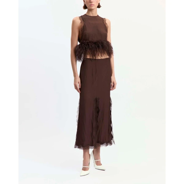 Elevate your elegance in this 16 Arlington Tops from the luxury feather dress edit