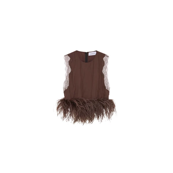 Elevate your elegance in this 16 Arlington Tops from the luxury feather dress edit