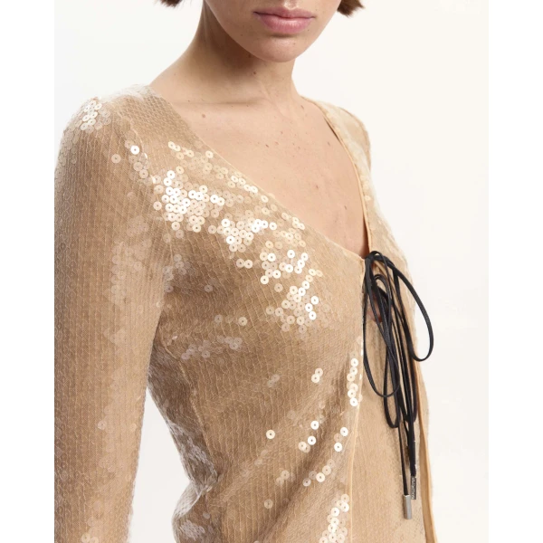 Elevate your elegance in this 16 Arlington Knitwear from the luxury feather dress edit