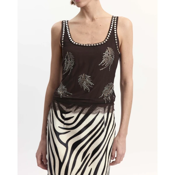 Elevate your elegance in this 16 Arlington Tops from the luxury feather dress edit