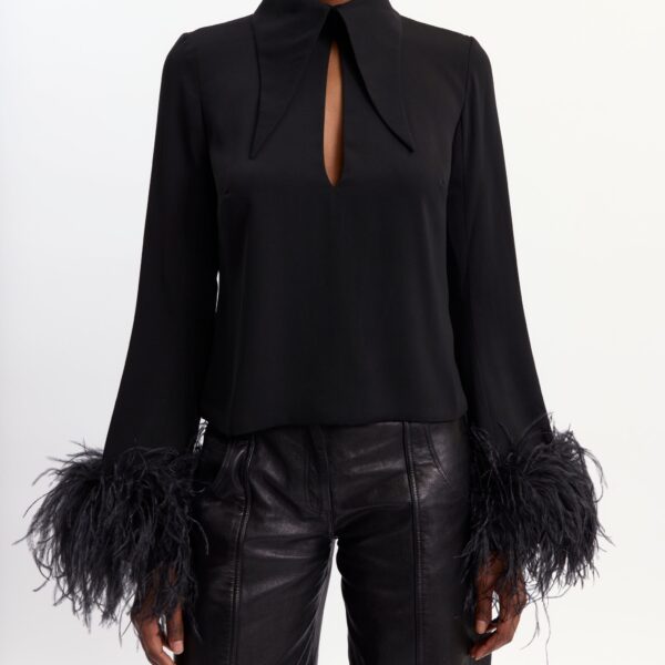 Elevate your elegance in this 16 Arlington Tops from the luxury feather dress edit