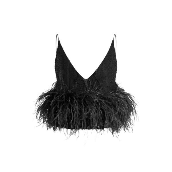 Elevate your elegance in this 16 Arlington Tops from the luxury feather dress edit