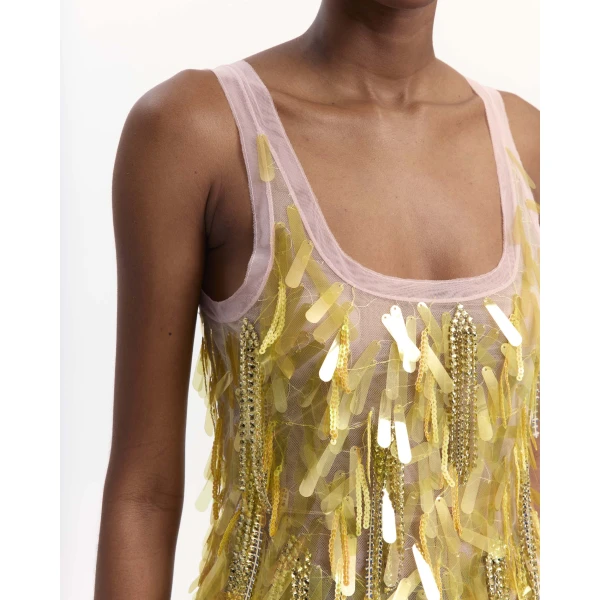 Elevate your elegance in this 16 Arlington Tops from the luxury feather dress edit