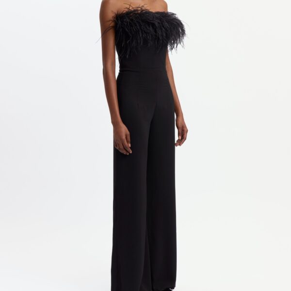 Elevate your elegance in this 16 Arlington Jumpsuit from the luxury feather dress edit