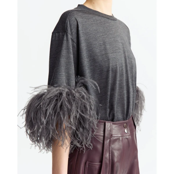 Elevate your elegance in this 16 Arlington Tops from the luxury feather dress edit