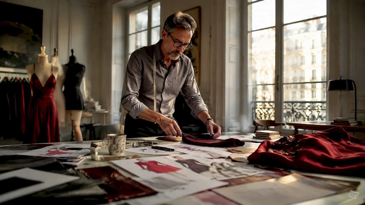Im Atelier feilt der Modedesigner an einer neuen Capsule Collection.