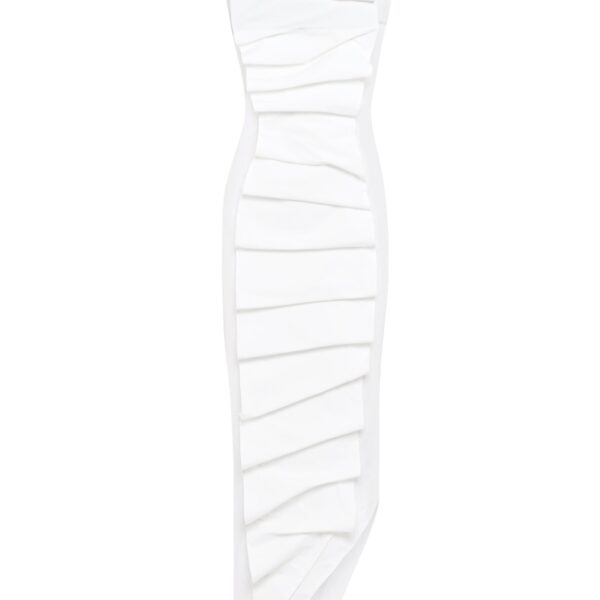 Bib-Front Structured Dress With Open Back White