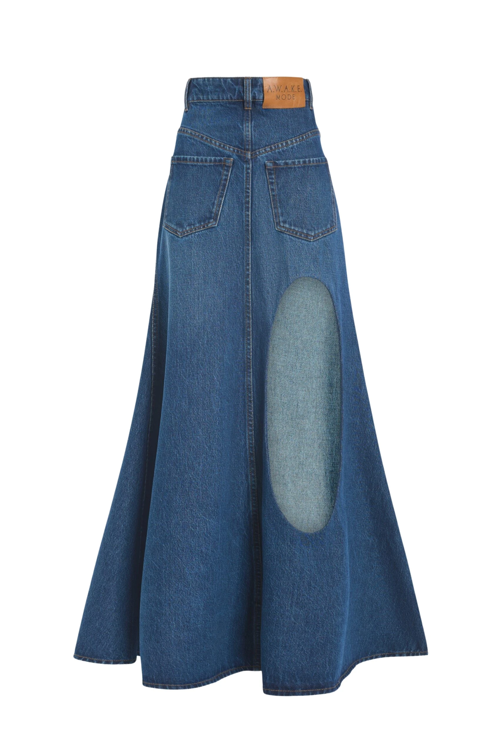 A.W.A.K.E.-MODE-Flared-Back-To-Front-Skirt-With-Cutout-Classic-Blue-Wash-scaled48182_nobg A.W.A.K.E. MODE skirt
