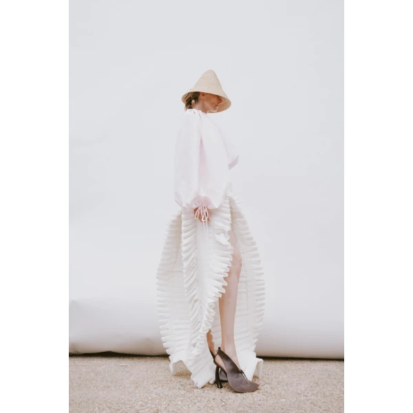 Awake Mode One-Sleeve Voluminous Top Pale Pink, view 3