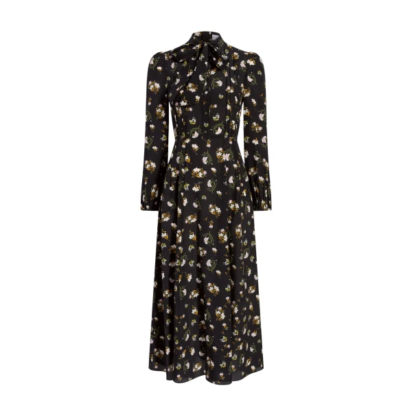 Adam Lippes Alison Dress in Black Floral