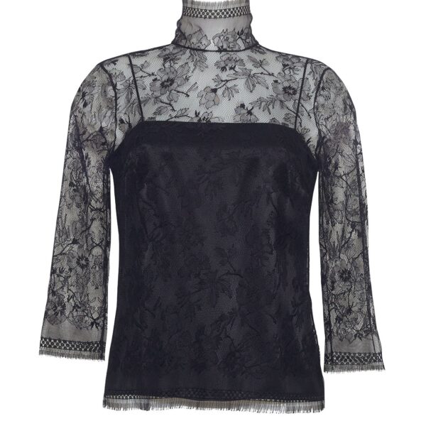 Adam Lippes Chantilly Lace Turtleneck