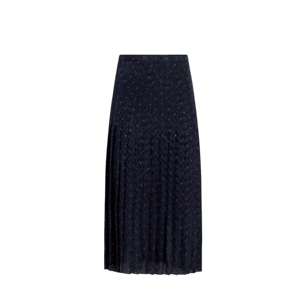 Adam Lippes Coraline Skirt in Navy/Cherry