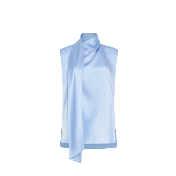 Adam Lippes Hana Top in Pale Blue