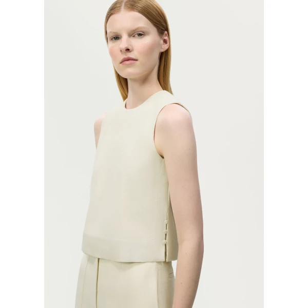 Adam Lippes Kai Top in Stone, view 4